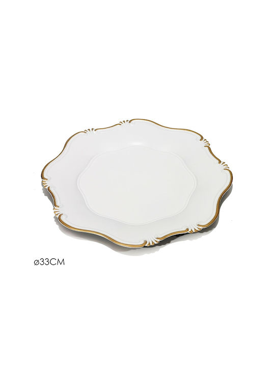 ArteLibre Round Plastic Decorative Platter Gold 33x33cm