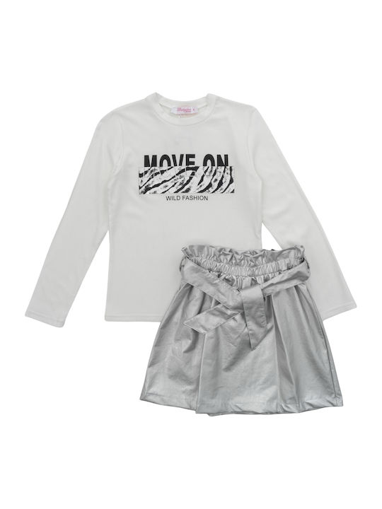 Kids' Set with Skirt Winter 2pcs White