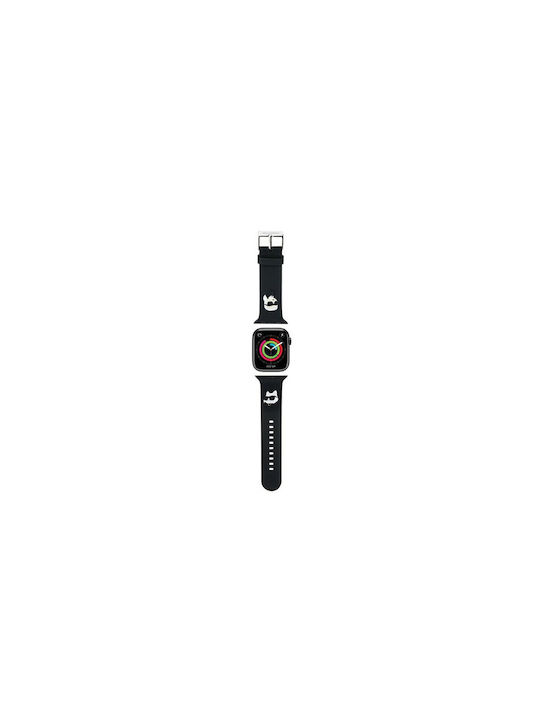 Karl Lagerfeld Heads Armband Silikon Schwarz (Apple Watch 42/44/45mm)