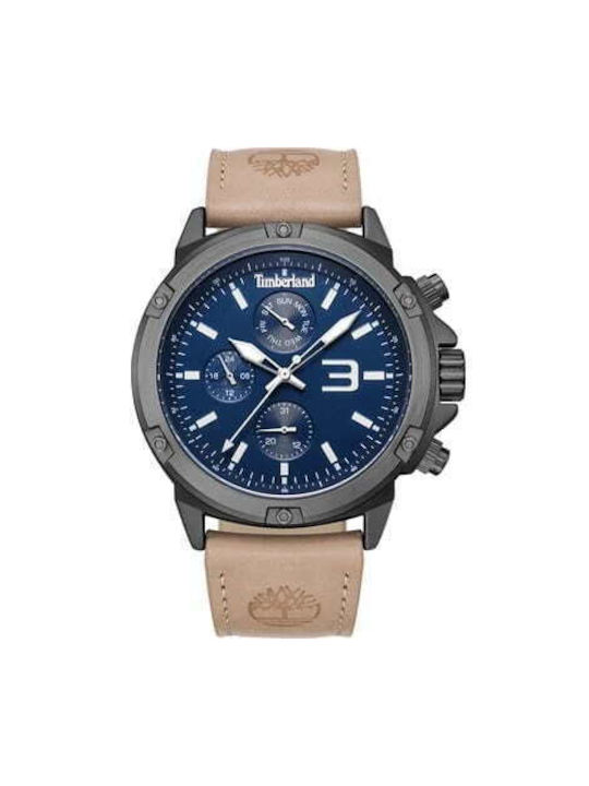 Timberland Uhr Chronograph Batterie mit Beige Lederarmband