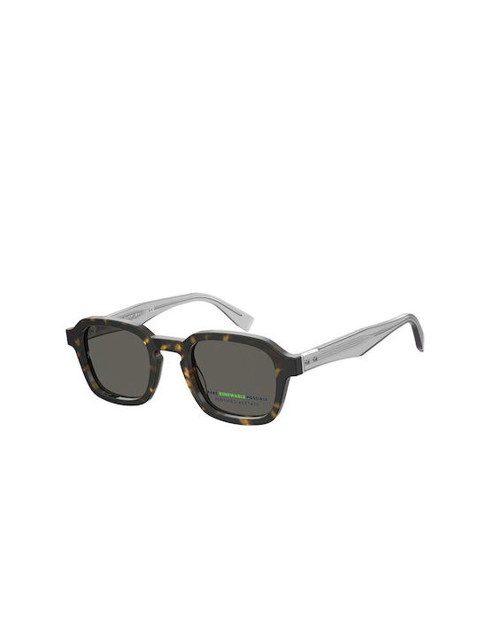 Tommy Hilfiger Sunglasses with Brown Tartaruga Plastic Frame and Gray Lens TH2032/S 086/IR