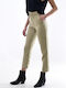 Damen Stoff Capri Hose Grün