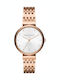 Armani Exchange Women's Watch with Pink Gold Metal Bracelet
