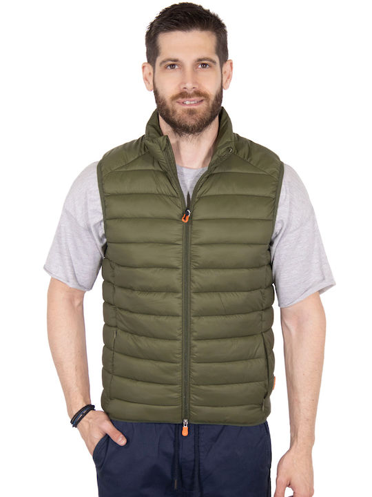 Save The Duck Men's Sleeveless Puffer Jacket Dusty Olive