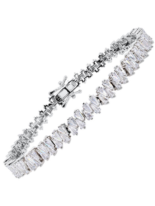 Xrisokosmima Bracelet Riviera made of Silver with Zircon