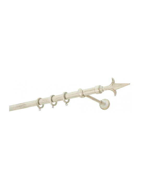 Zogometal Metallisch Vorhangstange Rustique Collection Einfach 240cm Cream Patina Gold
