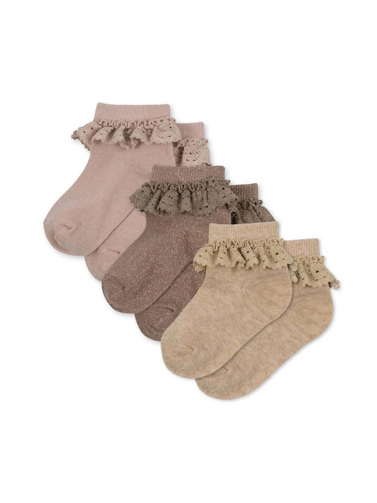 Konges Slojd Kids' Socks Rose/Sand/Roebuck 3 Pairs