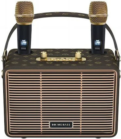 Ηχείο Karaoke με Ασύρματα Μικρόφωνα M4201+ Καφέ