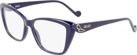 Liu Jo Women's Acetate Cat Eye Blue Prescription Eyeglass Frame LJ2756-400