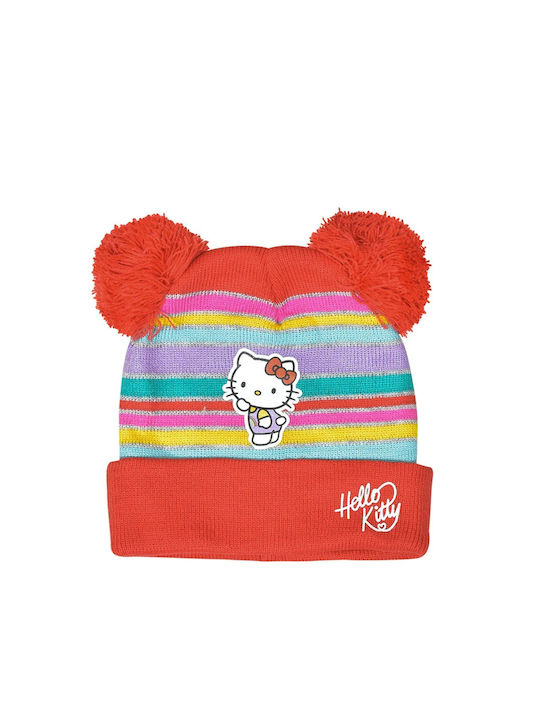 Hello Kitty Căciulă Copil Tricotat Roșu