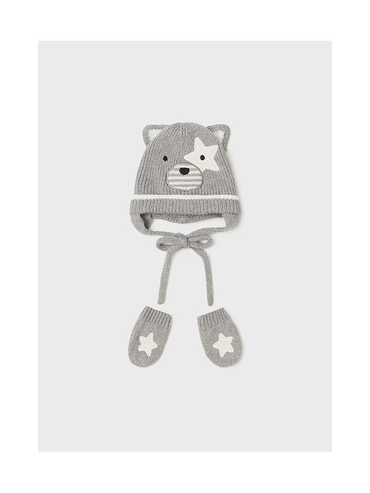 Mayoral Kids Beanie Set with Gloves Knitted Gray