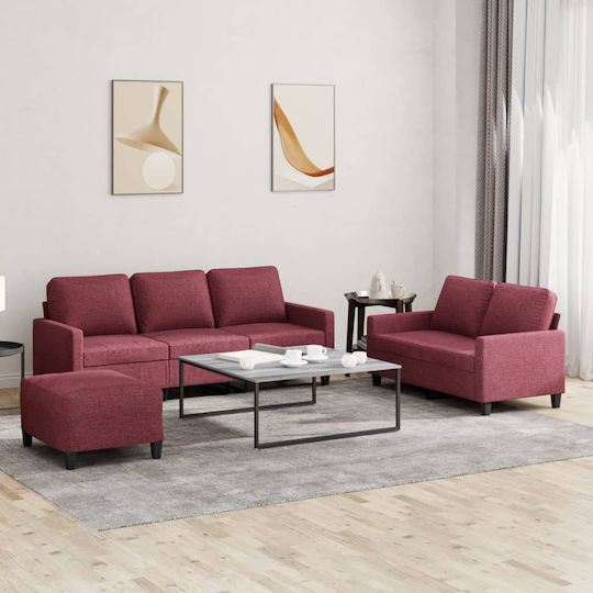 Σετ Σαλονιού 2-Sitzer & 2-Sitzer & Hocker Bordeaux