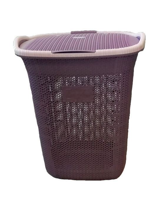 Happy House Laundry Basket Plastic with Cap Purple