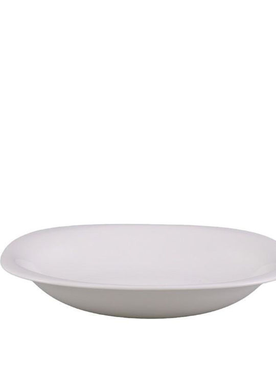 Eaton Dining Hudson Eaton Πιάτο Βαθύ από Πορσελάνη Λευκό με Διάμετρο 23cm