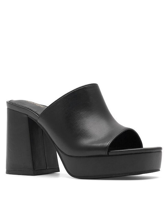 Deezee Mules mit Chunky Hoch Absatz in Schwarz ...