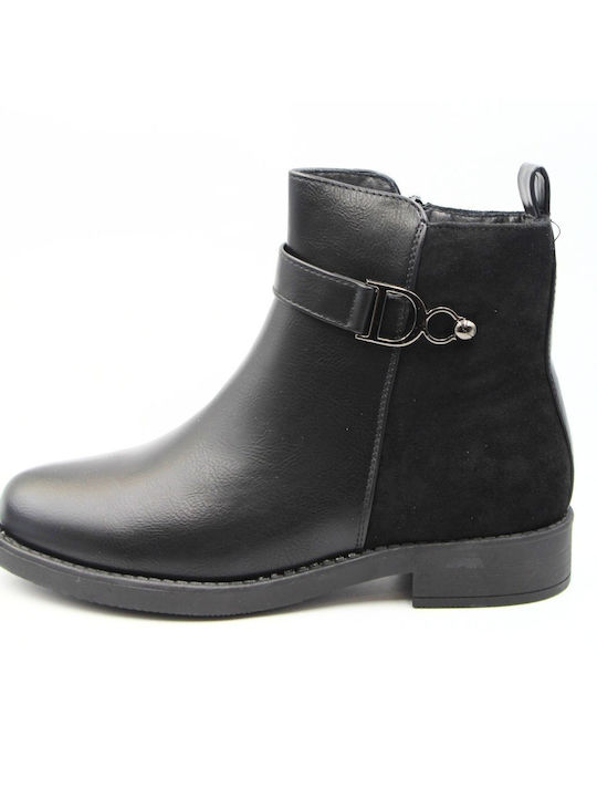 Plato Wildleder Damen Knöchelstiefel Schwarz