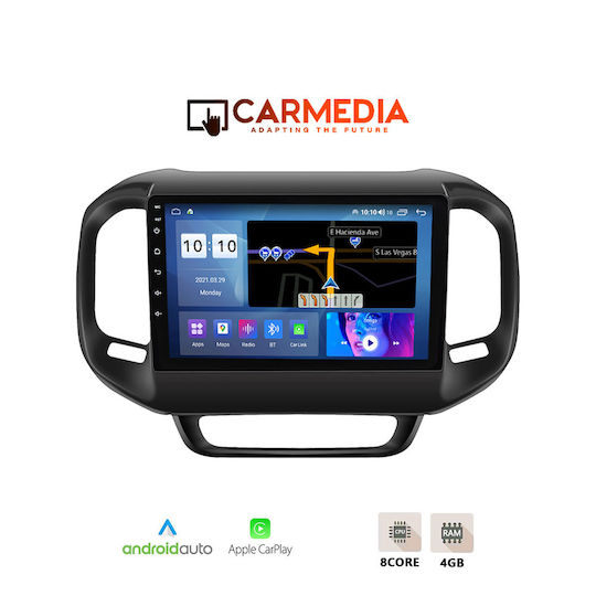 Carmedia Sistem Audio Auto pentru Fiat Toro 2017-2021 (Bluetooth/USB/WiFi/GPS/Apple-Carplay/Android-Auto) cu Ecran Tactil 9"