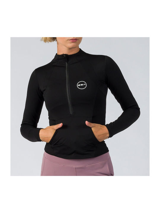 GSA Women's Athletic Blouse Long Sleeve Black