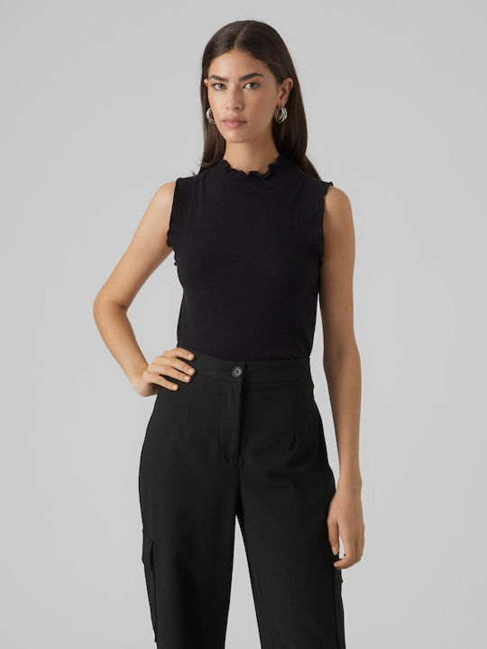 Vero Moda Women's Sleeveless Crop Pullover Black