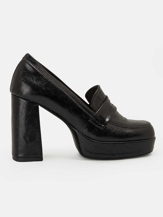 Bozikis Synthetic Leather Black High Heels Τακούνι
