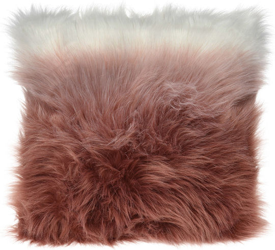 Zaros Zaros Furry Sofa Cushion Pink 45x45cm