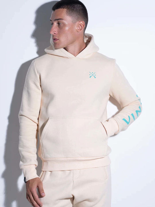 Vinyl Art Clothing Φούτερ με Κουκούλα Beige