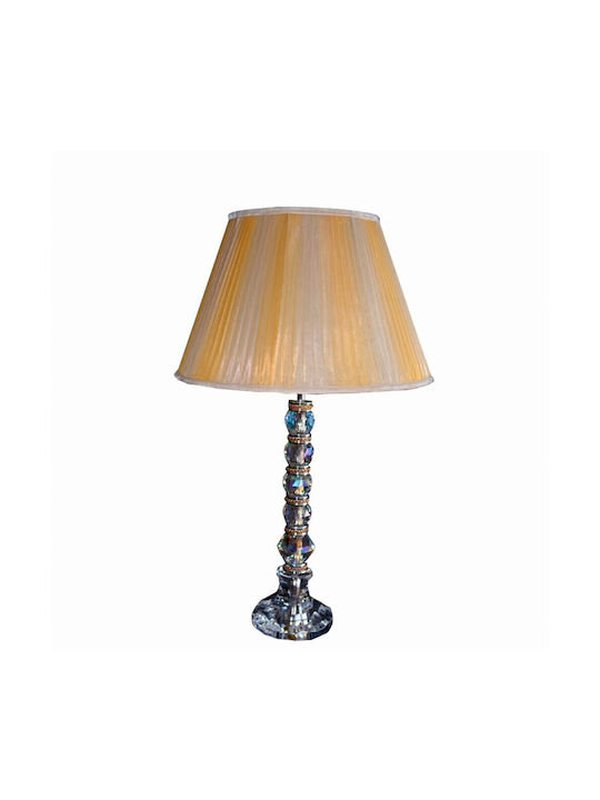 DITS Lighting Crystal Table Lamp with Yellow Shade