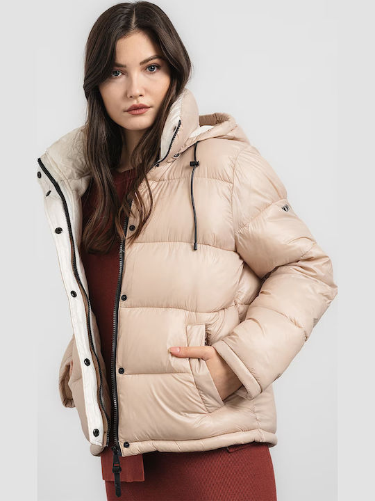DKNY Κοντό Γυναικείο Puffer Μπουφάν για Χειμώνα...