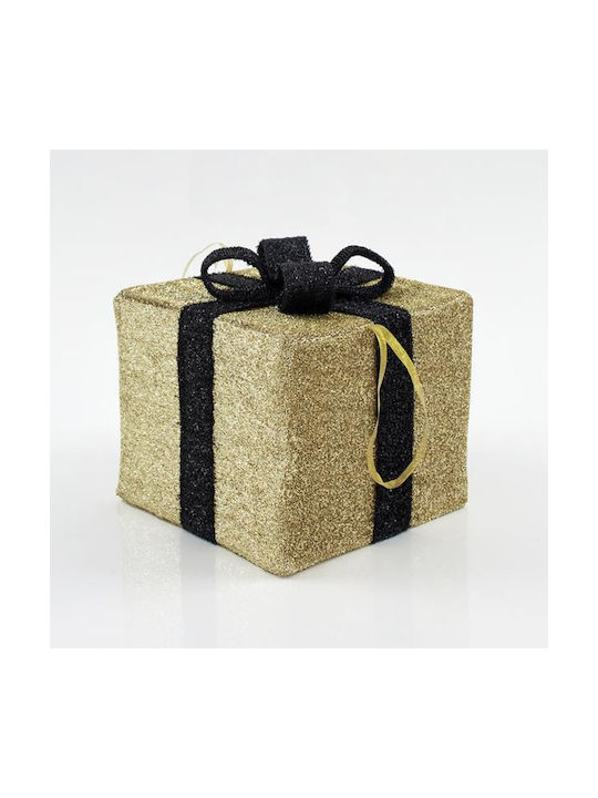 Hängendes Ornament Geschenk Stoff Gold 30x30cm