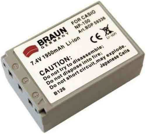Braun Phototechnik Μπαταρία Φωτογραφικής Μηχανής 59336 Ιόντων-Λιθίου (Li-ion) 1950mAh Συμβατή με Casio