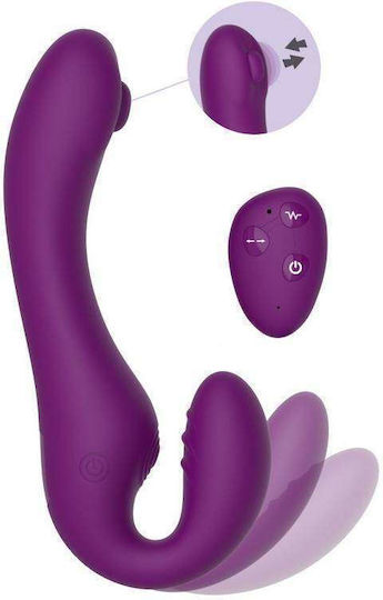 Xocoon Strapless Strap On με Dildo με Δόνηση σε Μωβ Χρώμα