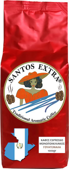 Santos Extra Καφές Espresso Μονοποικιλιακός Arabica Guatemala σε Κόκκους 1kg