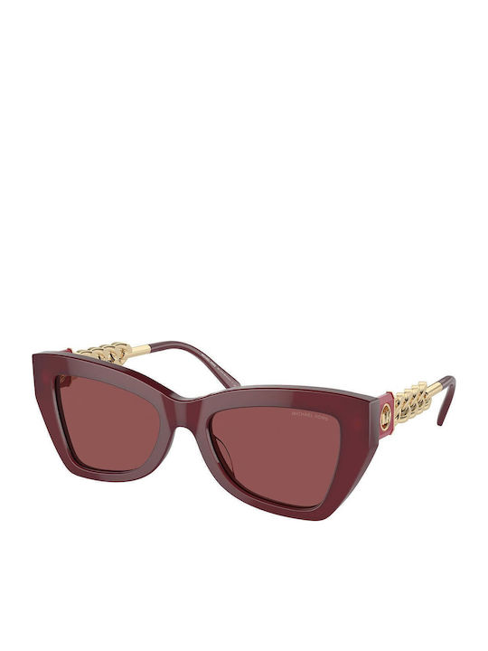 Michael Kors Montecito Women's Sunglasses with Burgundy Plastic Frame and Burgundy Lens