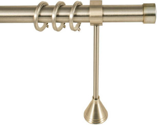 Metallic Curtain Pole Single Diameter 20mm Length 180cm Nickel Matte