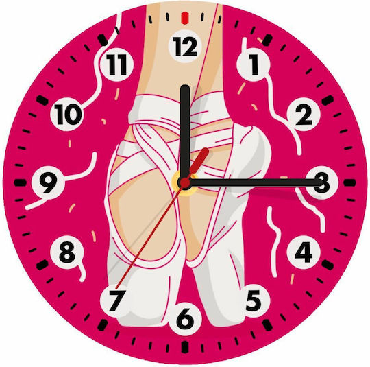 Koupakoupa Wall Clock Wooden Fuchsia Ø19cm