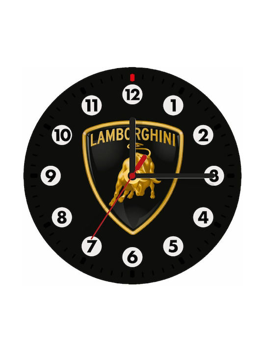 Koupakoupa Lamborghini Ρολόι Τοίχου Ξύλινο Μαύρο Ø19cm