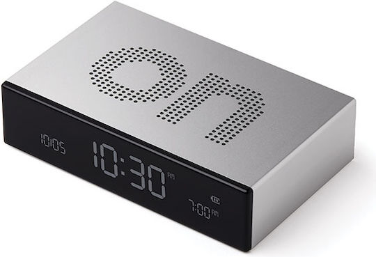 Lexon Flip Επιτραπέζιο Ρολόι LCD Πλαστικό με Ξυπνητήρι Μαύρο 94435AP