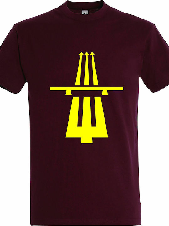 Highway To Hell, Acdc Fans Ανδρικό T-shirt Κοντομάνικο Burgundy