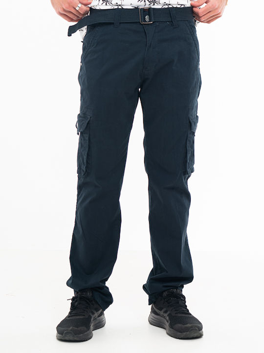 Παντελόνι Cargo σε Ίσια Γραμμή Navy Μπλε