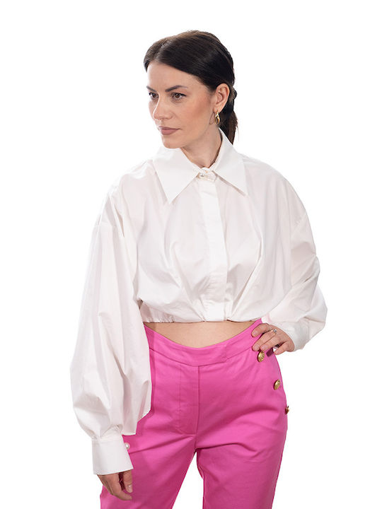 Avant Garde Women's Blouse Long Sleeve White.