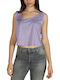 Women's Summer Crop Top Sleeveless Lilacc