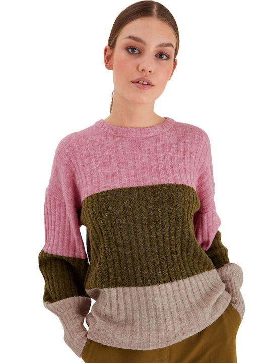ICHI 'amara' Women's Long Sleeve Sweater Multicolour
