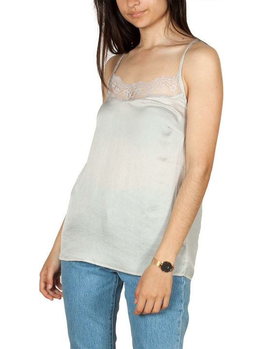Rut & Circle Women's Summer Blouse with Straps Silver.