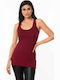 Women's Tunic Dress Sleeveless Burgundy