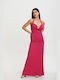 Lipsy London Summer Maxi Evening Dress Open Back Pink