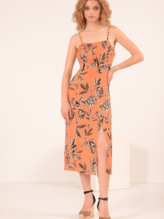 Lipsy London Summer Midi Dress Orange