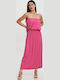 Sommer Maxi Abendkleid Trägerlos Pink