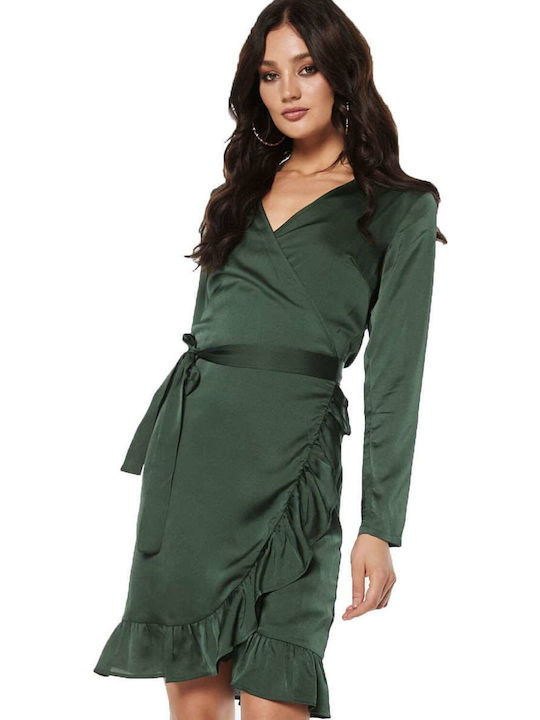 Mini Abendkleid Wickel Grün