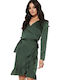 Mini Abendkleid Wickel Grün