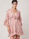 Ad'Oro Summer Mini Dress Wrap Pink